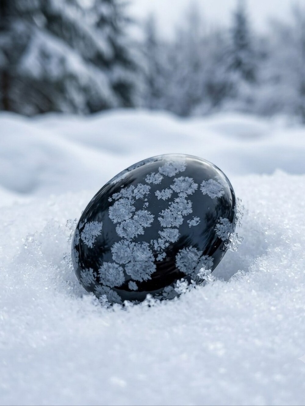 Snowflake Obsidian Palm Stone -crystal